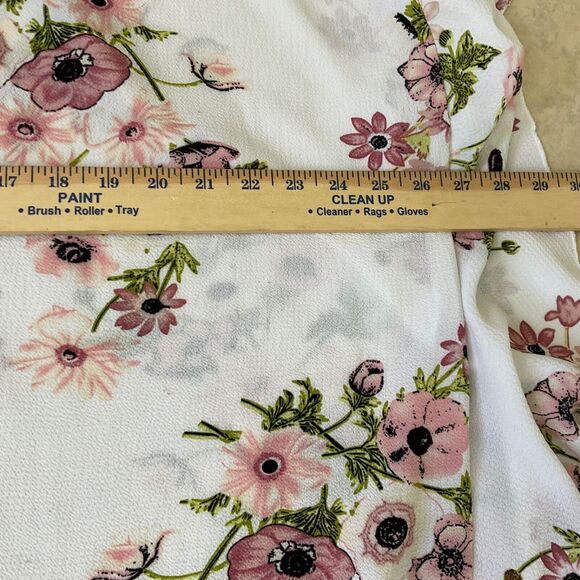 Jack & Missy Open Front Kimono OSFM Floral print ruffle hem trumpet sleeves - Picture 8 of 8